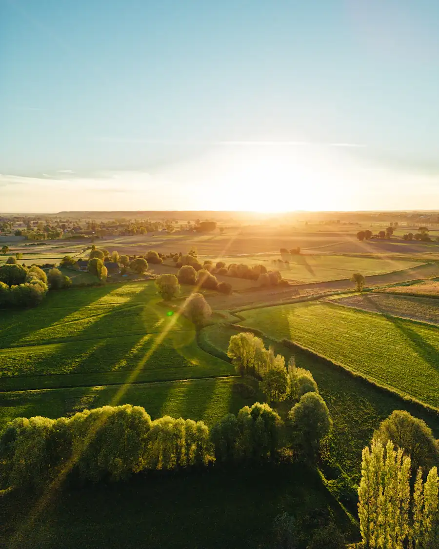 Le pays de Dol au lever du soleil, depuis Mont-Dol
